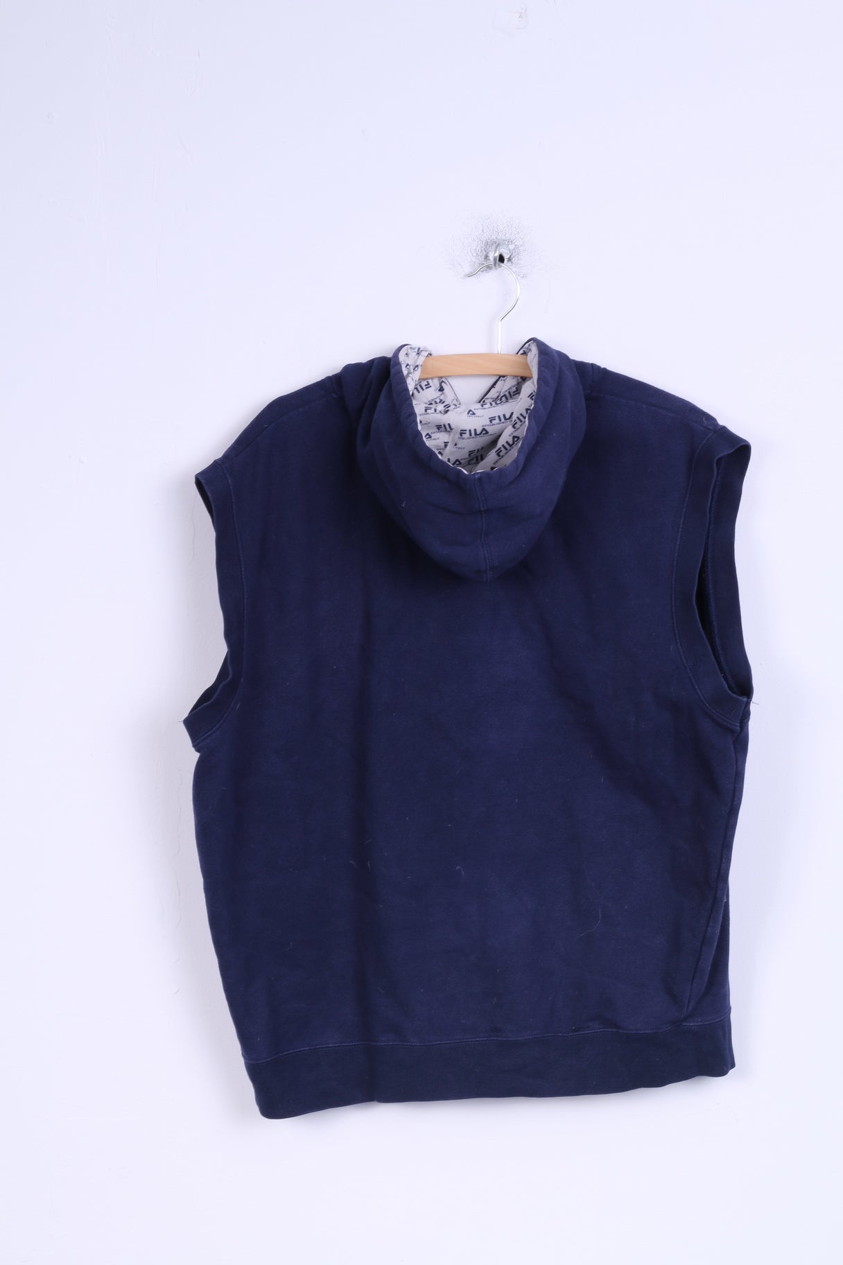 FILA Italy Pull à capuche XL pour homme en coton bleu marine