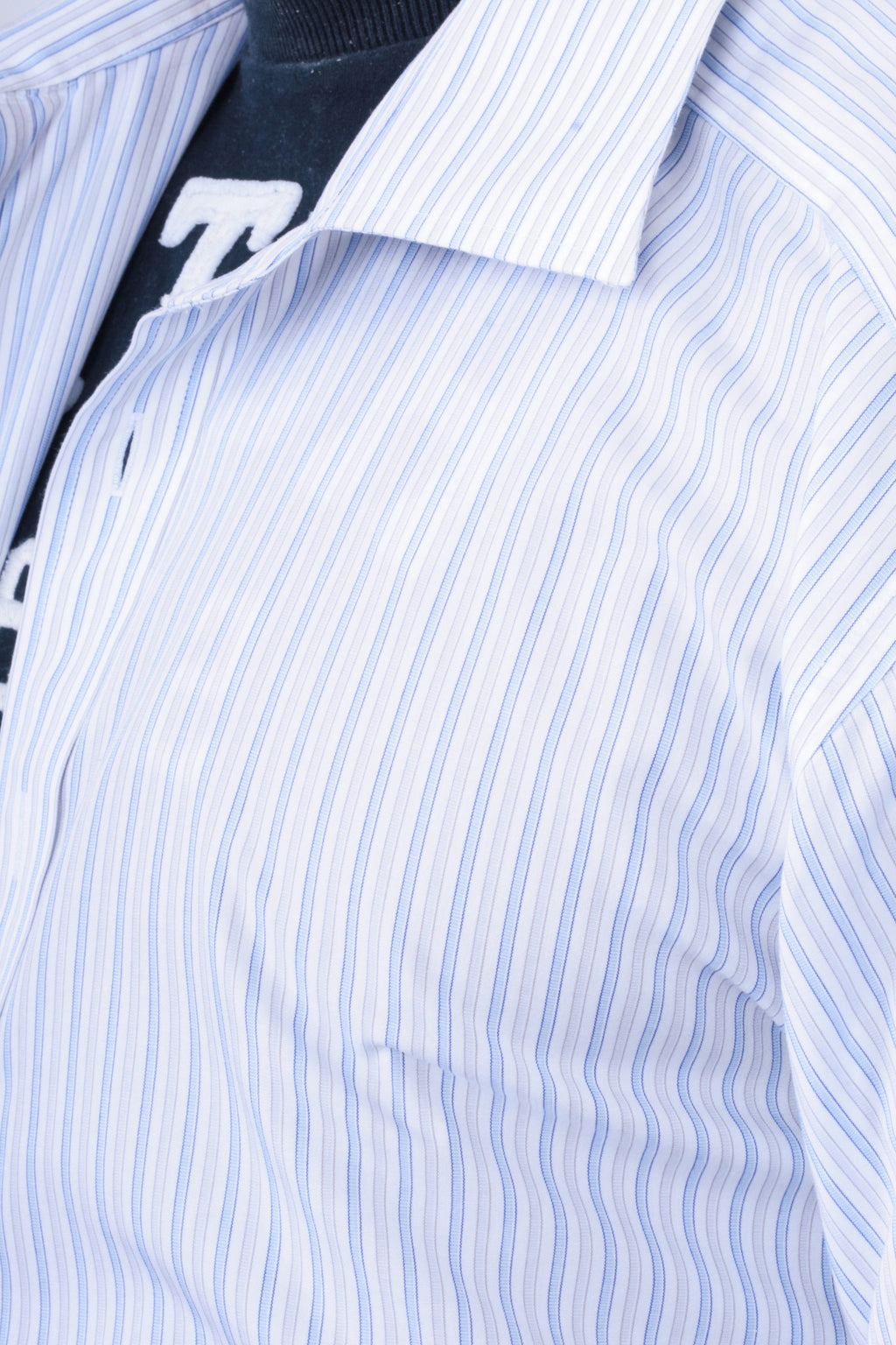 Charles Tyrwhitt Mens 17/43 XL Formal Shirt Striped Blue Jermyn Street London - RetrospectClothes