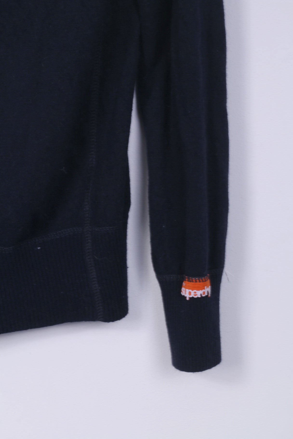 Superdry Mens L Jumper Sweater V Neck Navy AW2010