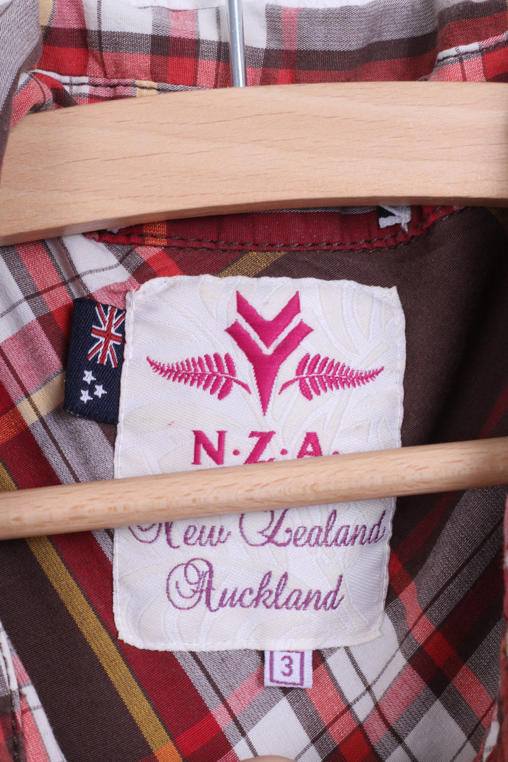 New Zealand Auckland Womens 3 L Casual Shirt Check Cotton Ruffle - RetrospectClothes