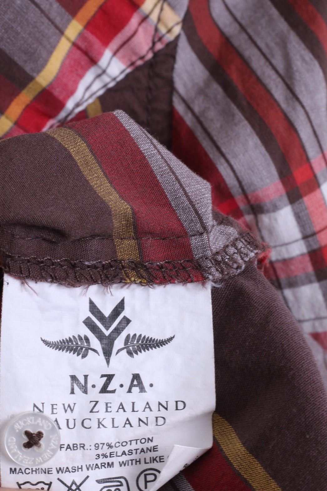 New Zealand Auckland Womens 3 L Casual Shirt Check Cotton Ruffle - RetrospectClothes