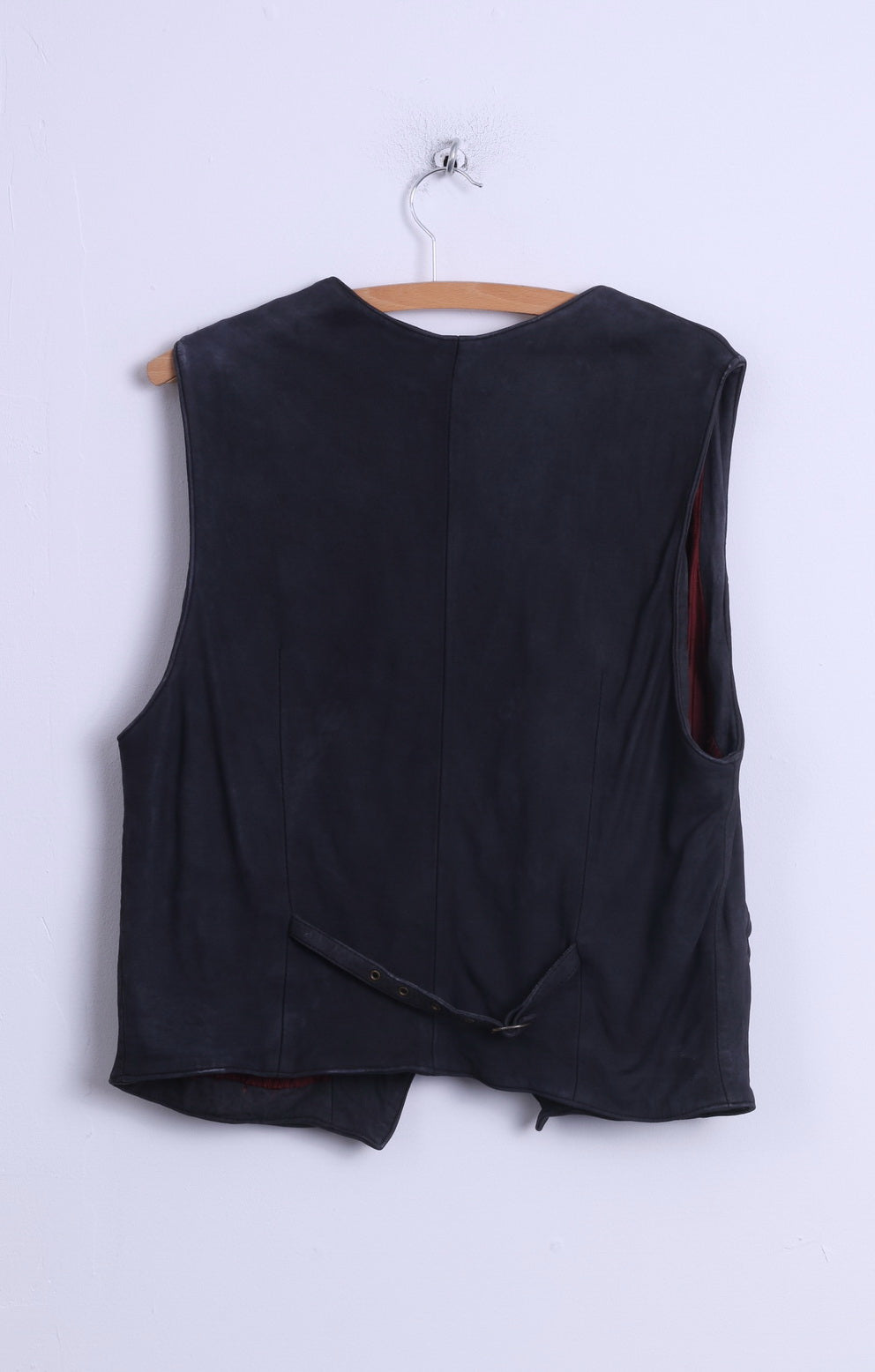 Tisze Ledermoden Gilet boutonné en cuir gris pour homme 48 S