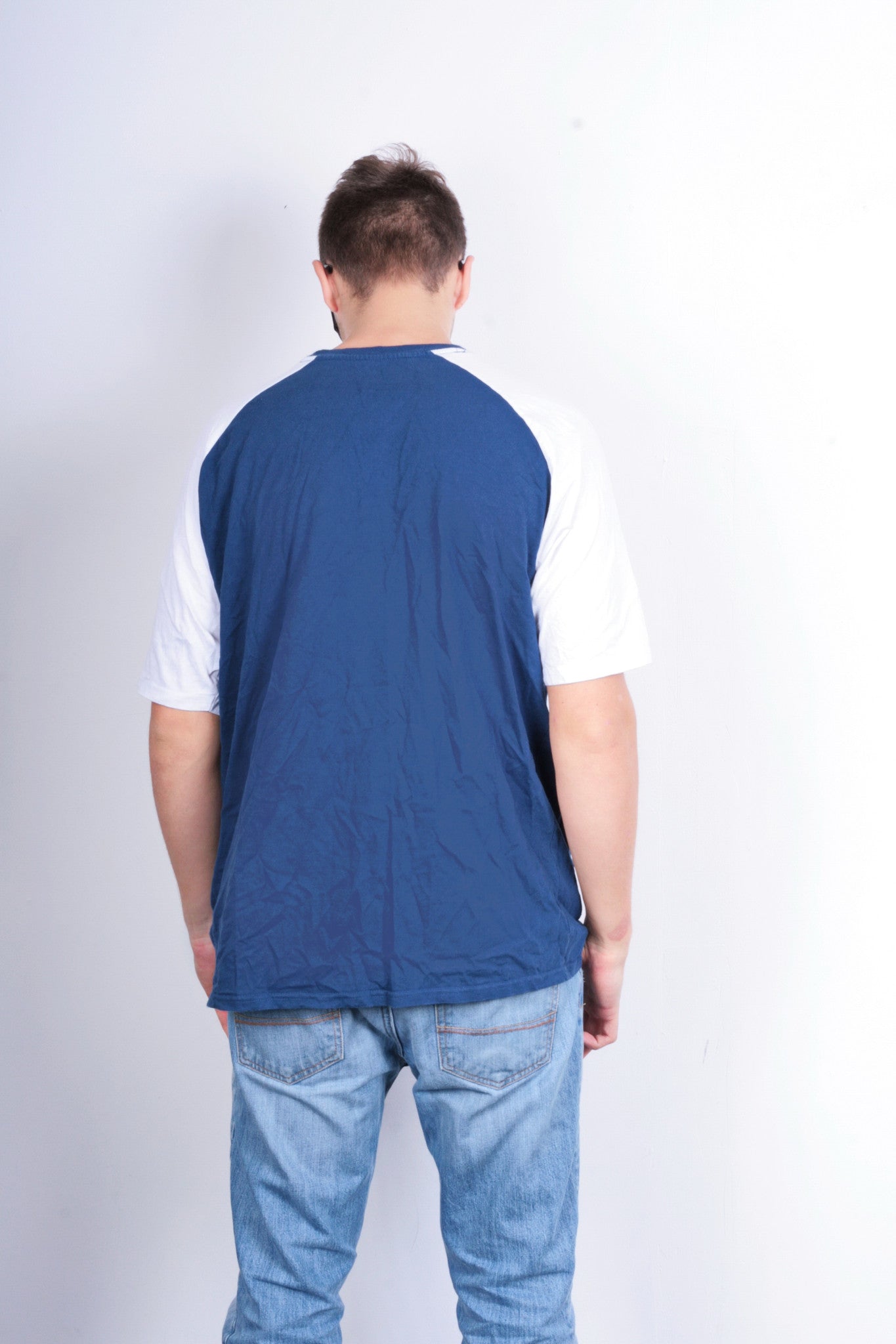 Polo Jeans Ralph Lauren Mens L Shirt Crew Neck Navy Blue Sport - RetrospectClothes