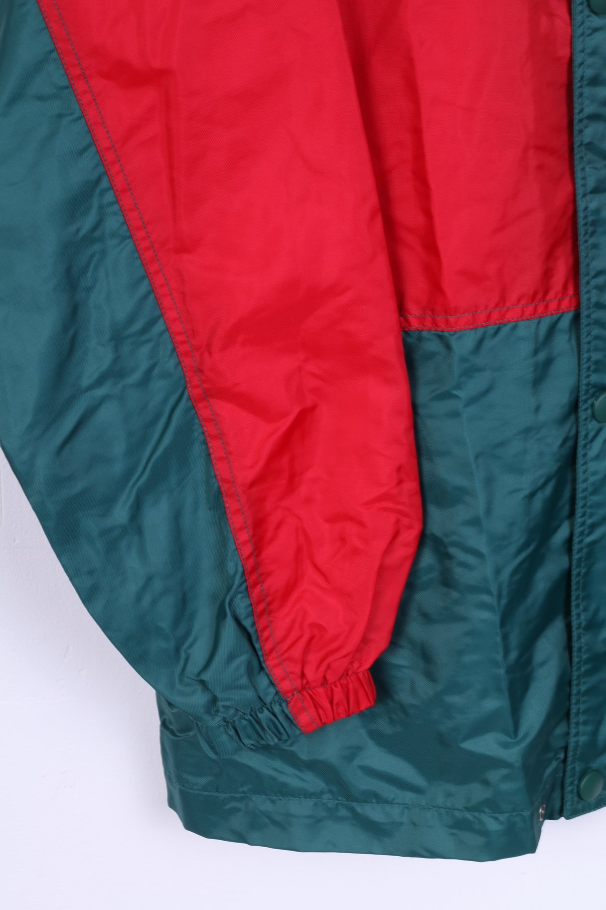 Shamp Mens M Rain Jacket Green Nylon Waterproof Zip Up Lightweight Top