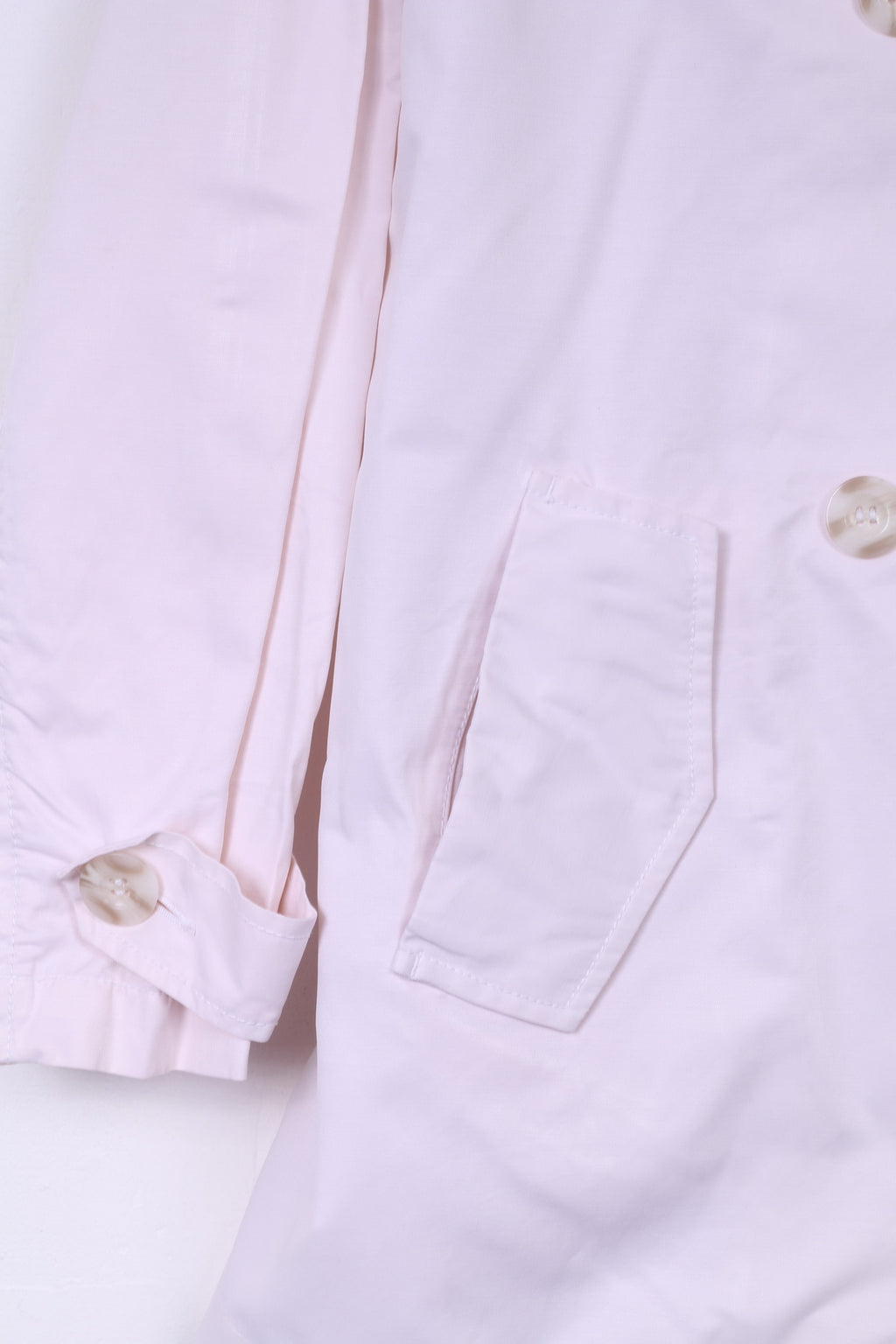 Giacca United Colors Of Benetton Donna 44 XL Doppio Petto Cotone Rosa Chiaro