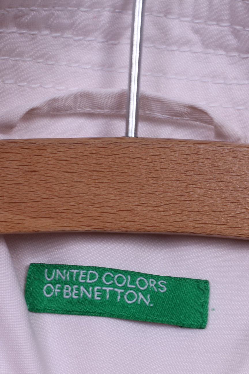 United Colors Of Benetton Womens 44 XL Jacket Double Breasted Light Pink Cotton