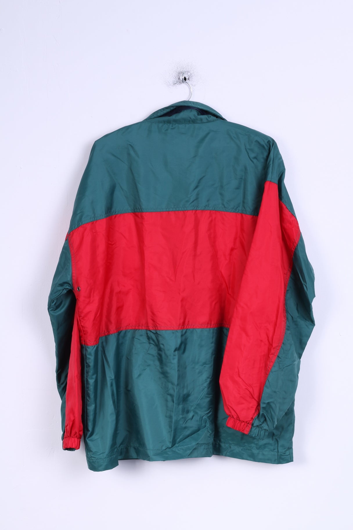 Shamp Mens M Rain Jacket Green Nylon Waterproof Zip Up Lightweight Top