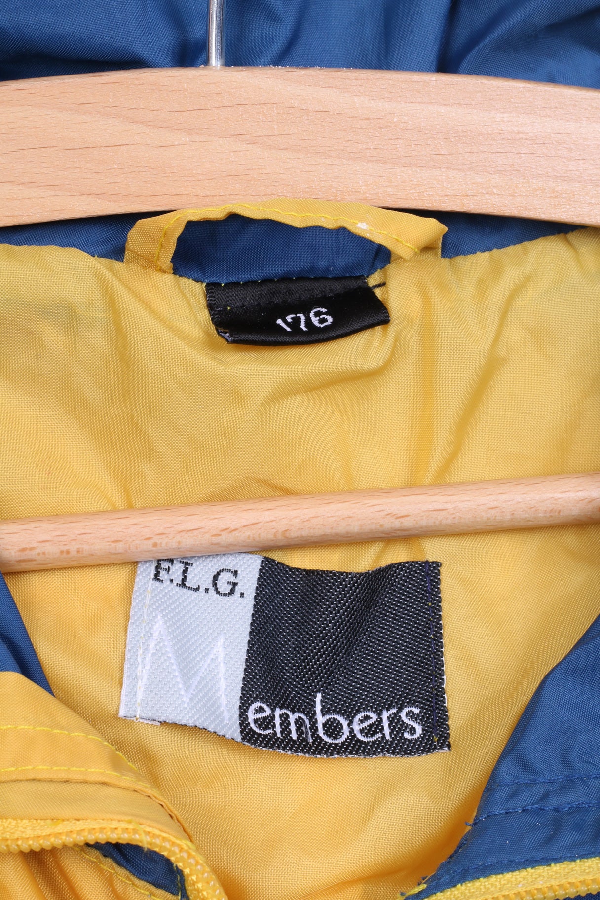 FLG Members Boys 176 Giacca leggera gialla con cerniera intera in nylon impermeabile