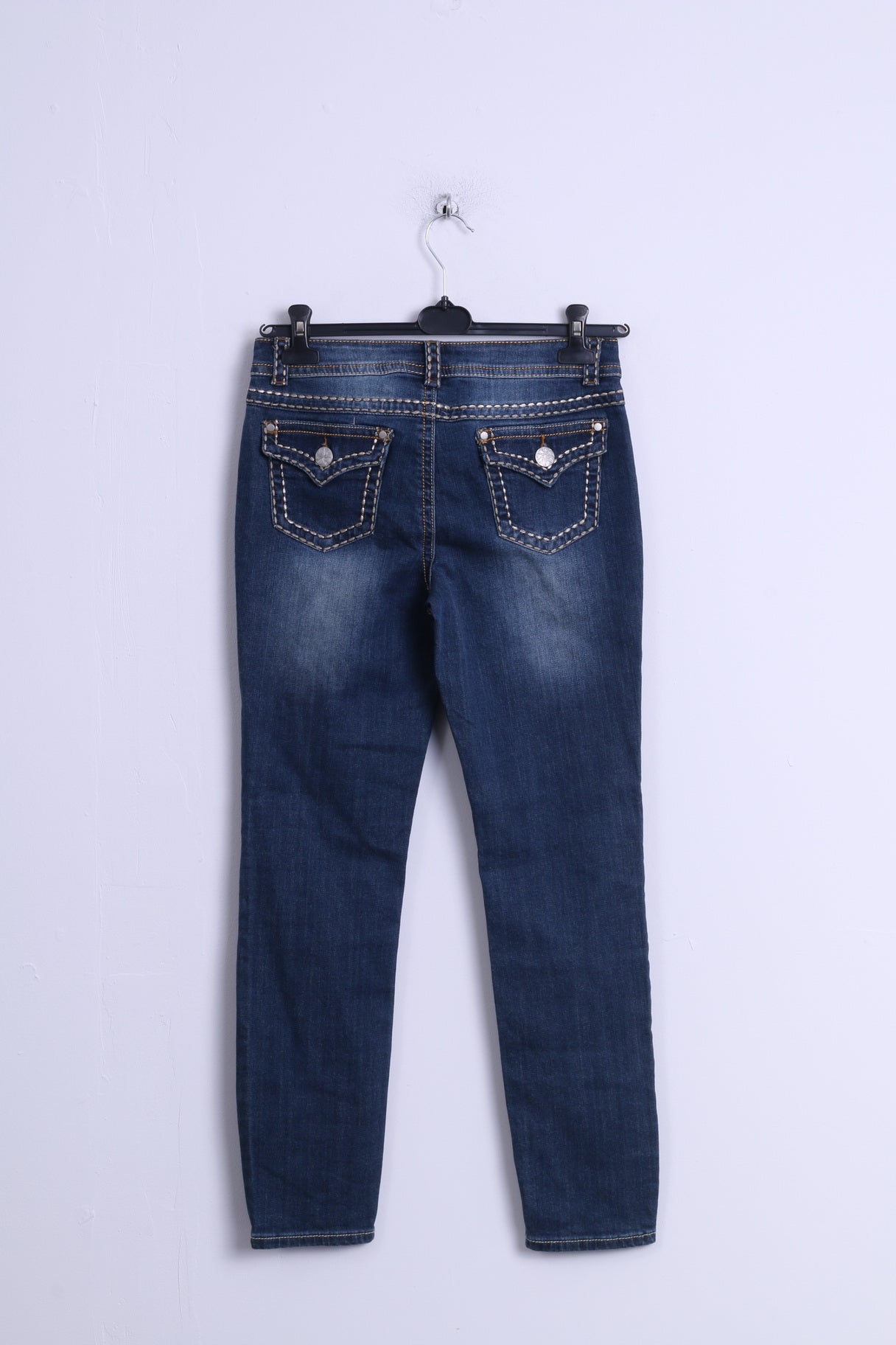 BC Womens 12 M Jeans Trousers Blue Denim Cotton Elastane Straight Leg