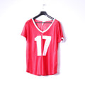 Project Social Mens L Shirt Red Mesh V Neck Boston #17 Jersey Made in USA