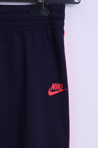 Nike Girls 137-146cm 10-12 Age Sweatpants Purple Shiny Sport Gym Trousers