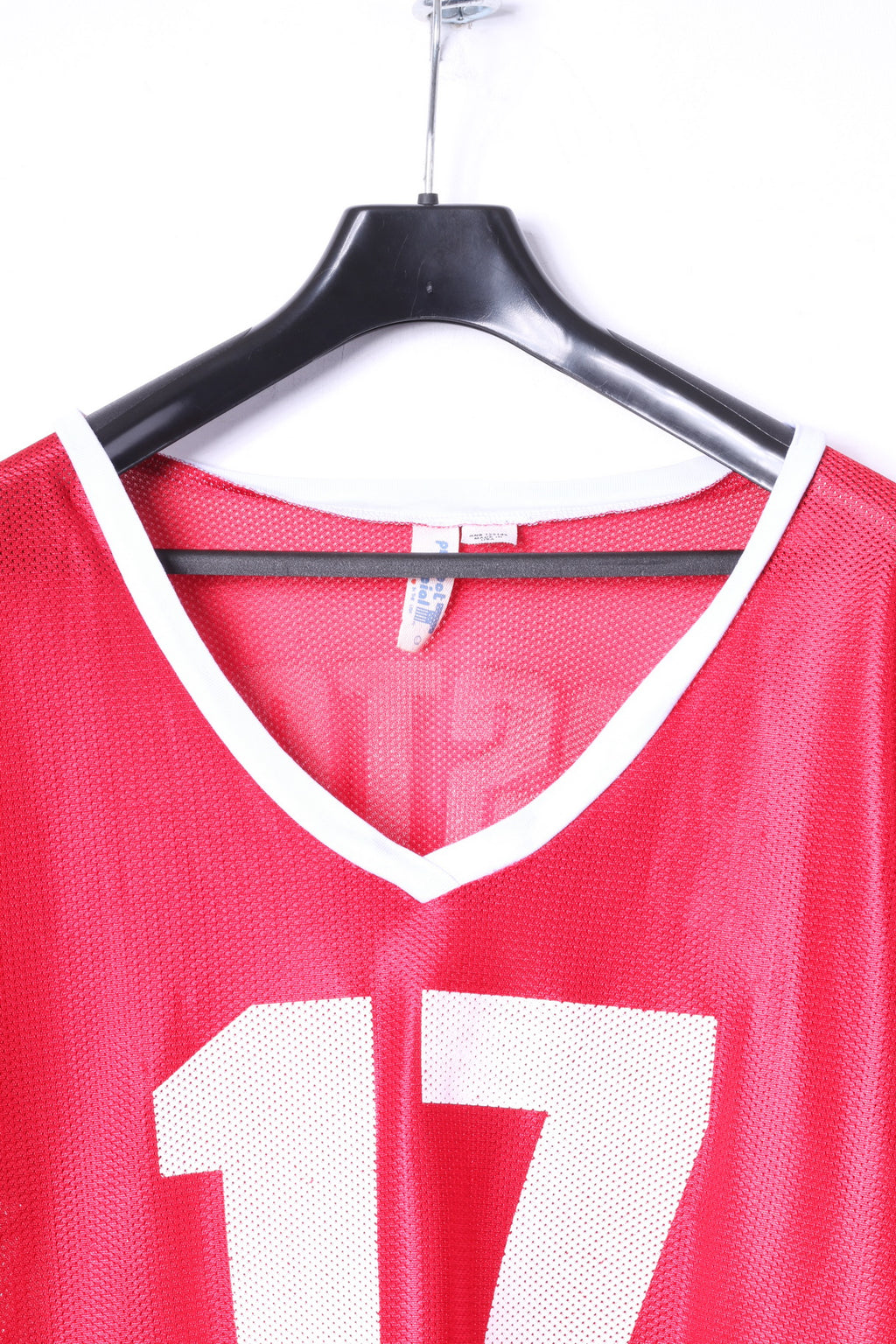 Project Social Mens L Shirt Red Mesh V Neck Boston #17 Jersey Made in USA