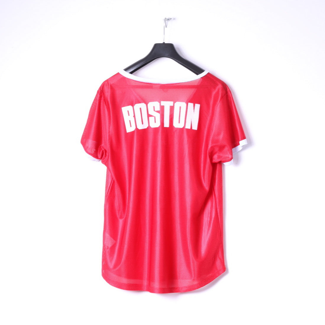 Project Social Mens L Shirt Red Mesh V Neck Boston #17 Jersey Made in USA