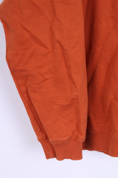 Camel Active Mens L Sweatshirt Orange Cotton Zip Up Sportswear Blouse