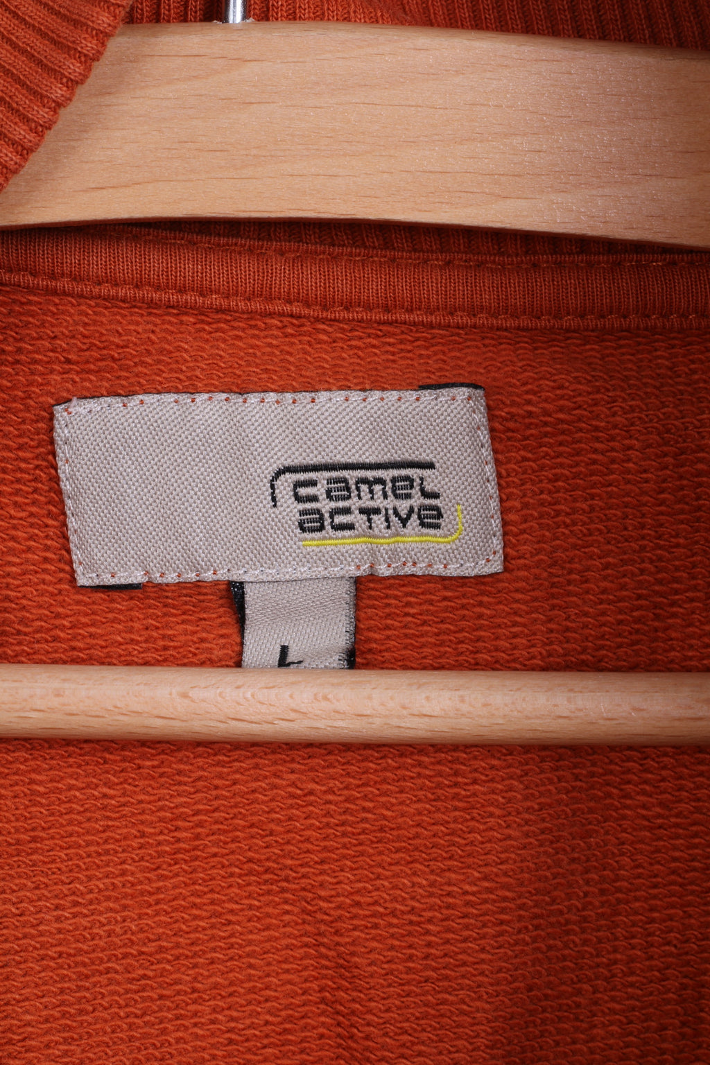 Camel Active Sweat-shirt L pour homme en coton orange avec fermeture éclair