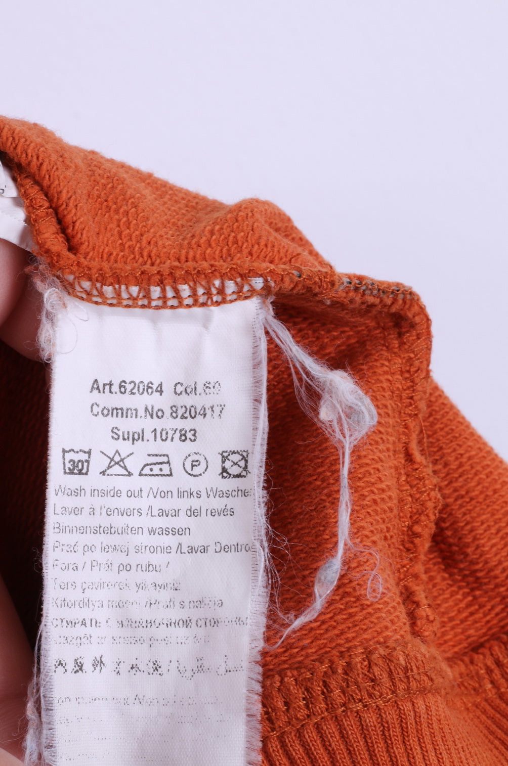 Camel Active Sweat-shirt L pour homme en coton orange avec fermeture éclair