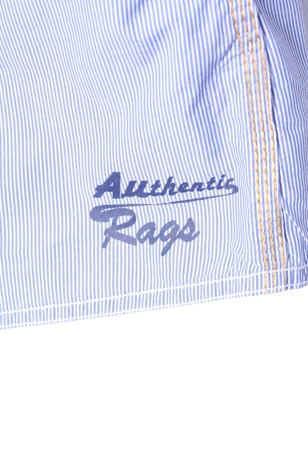 Henry Choice Jeans Mens XXL Casual Shirt Blue Striped Embroidered Long Sleeve