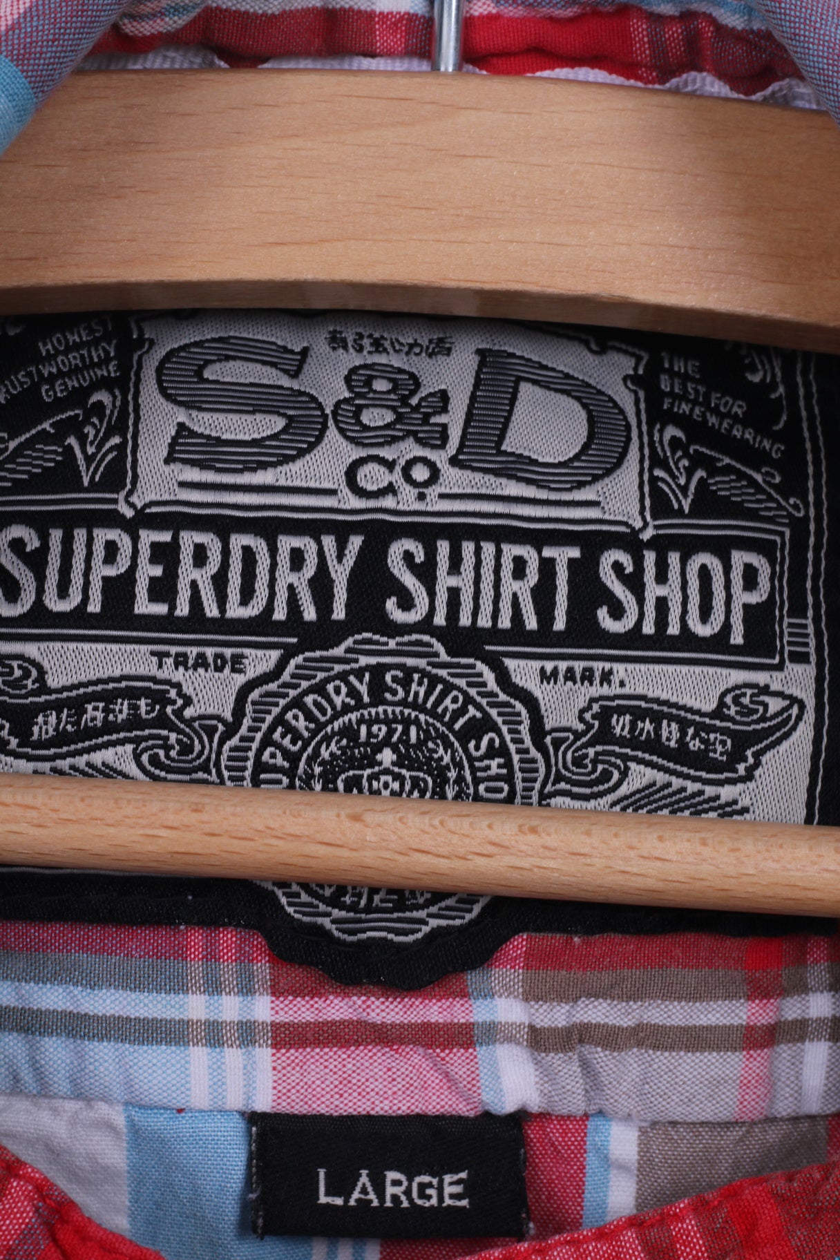 Camicia casual da uomo L Superdry a maniche corte a quadri multi