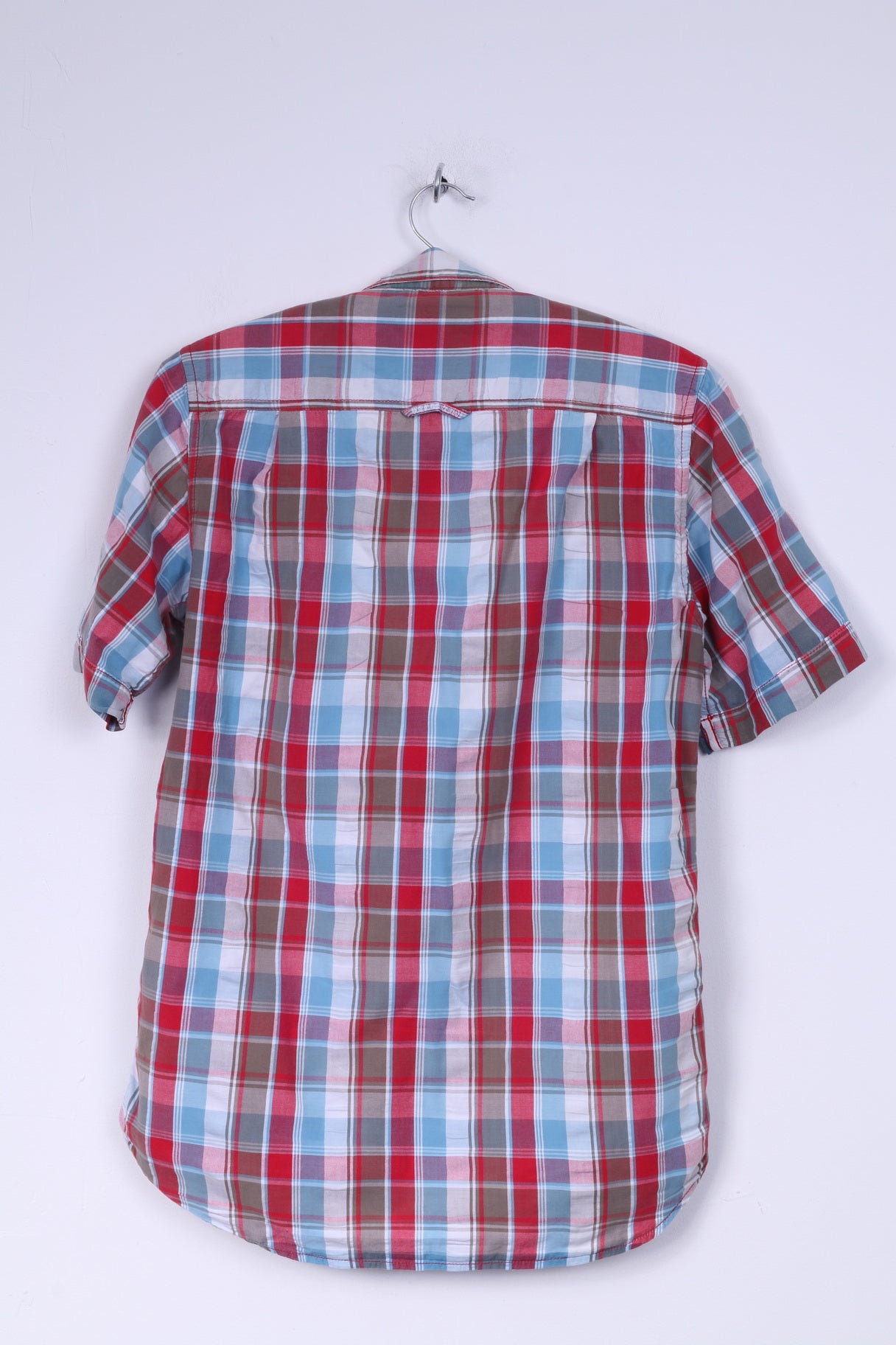 Superdry Mens L Casual Shirt Short Sleeve Check Multi