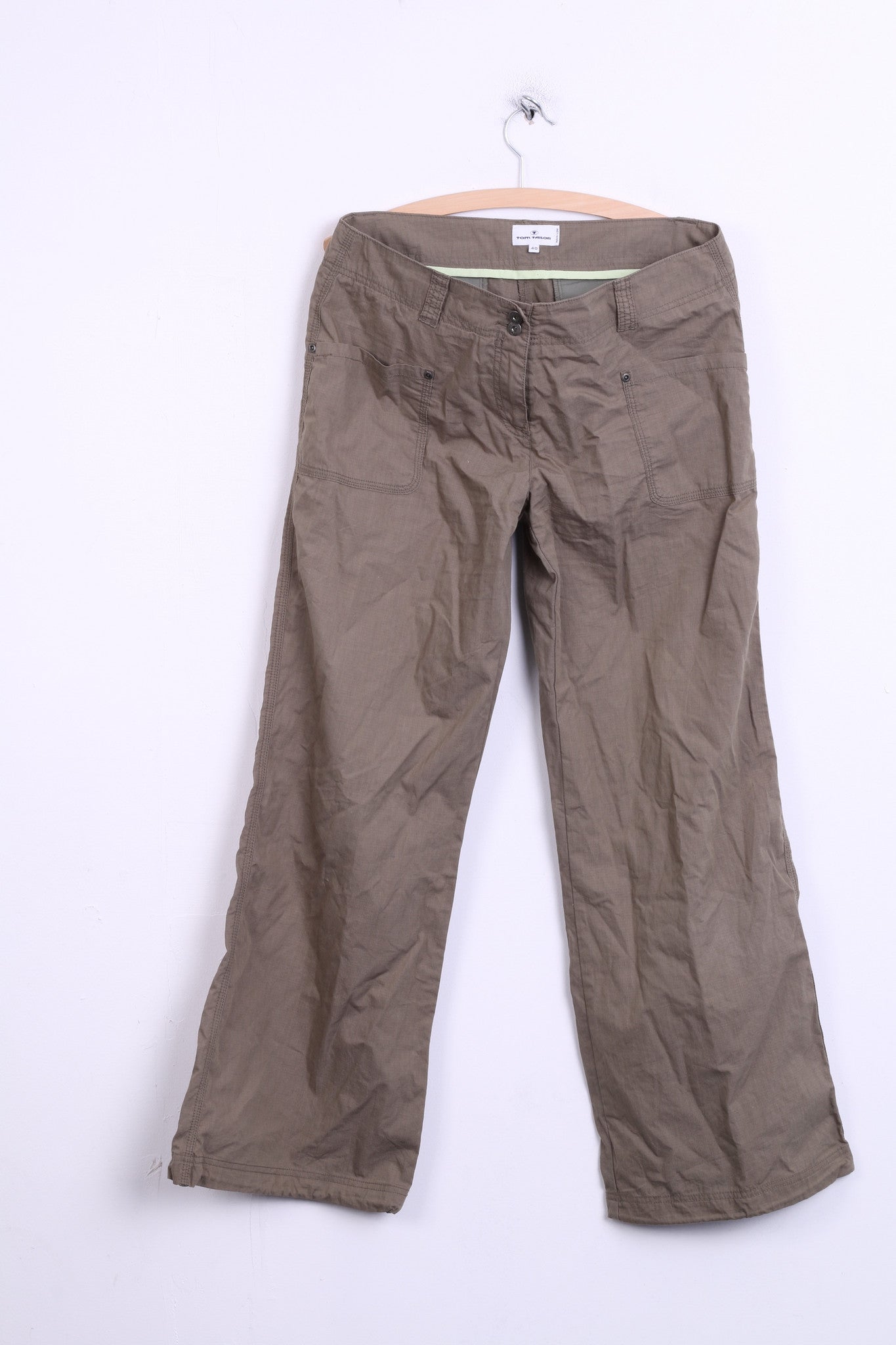 Tom Tailor Womens Trousers W40 L32 Cotton Green Maya Low - RetrospectClothes