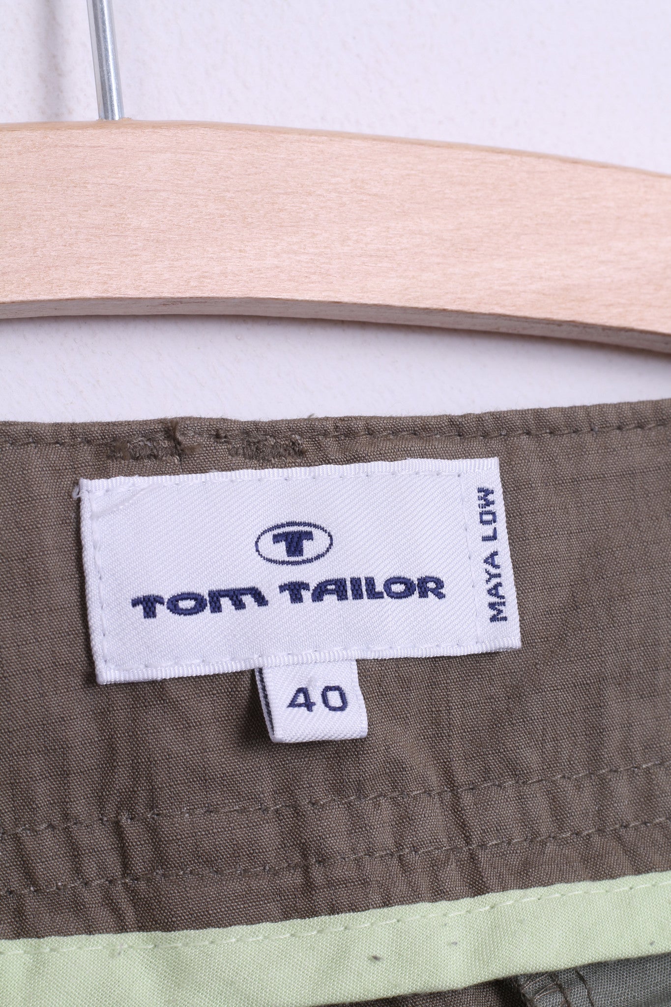 Tom Tailor Womens Trousers W40 L32 Cotton Green Maya Low - RetrospectClothes