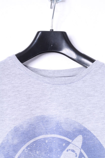 Cedar Wood State T-shirt L (M) pour hommes, en coton gris, graphique NASA, haut ajusté