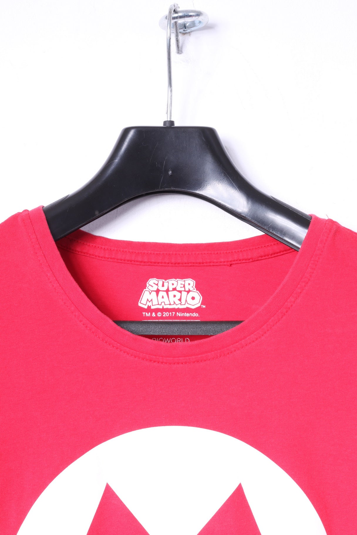 Super Mario Womens M Shirt Rouge Coton Logo Nintendo Stretch Top