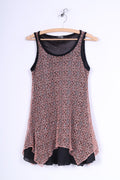 Stella Morgan Womens 8 S Tunic Shirt Mesh Pink/Black Sleeveless Nylon Summer Top Boho