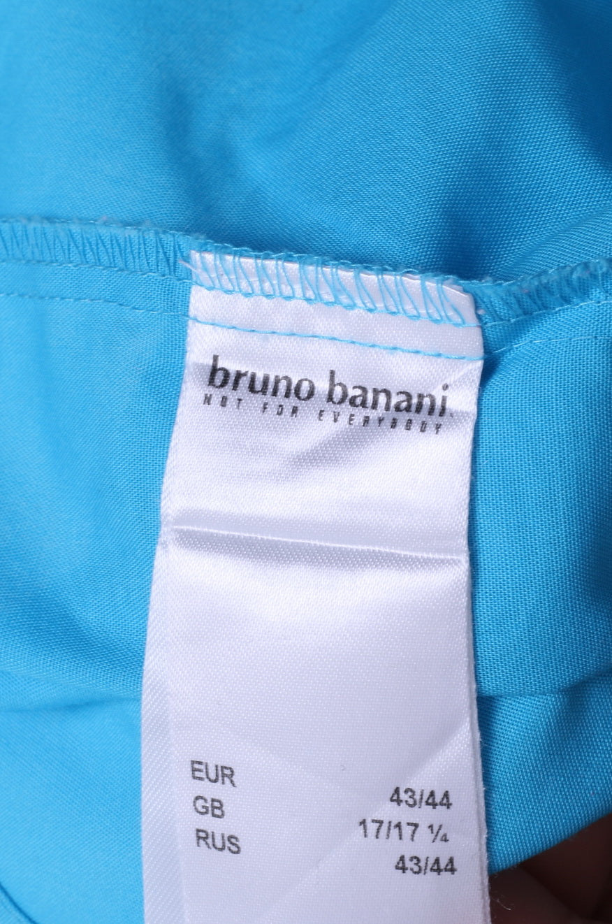 Bruno Banani Chemise décontractée pour homme en coton bleu à manches longues 43/44 L/XL