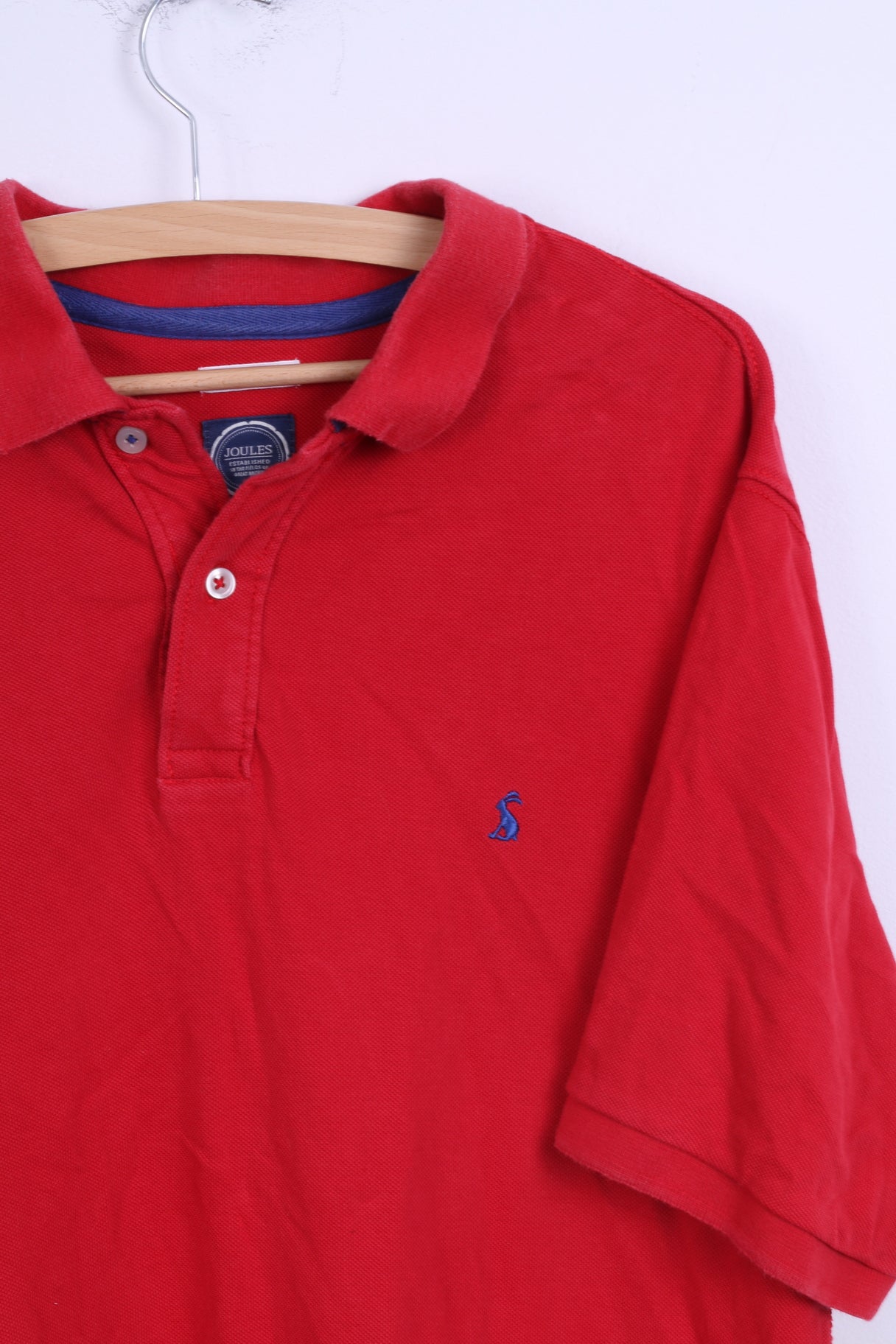 Joules Mens XL Polo Shirt Red Cotton Classic Fit