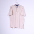 Tommy Hilfiger Mens L Polo Shirt Beige Buttons Detailed Top Cotton