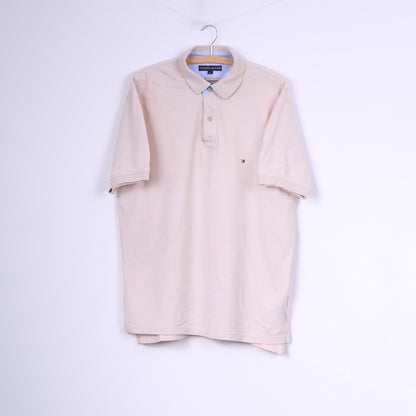 Tommy Hilfiger Polo L Homme Beige Boutons Détaillés Top Coton