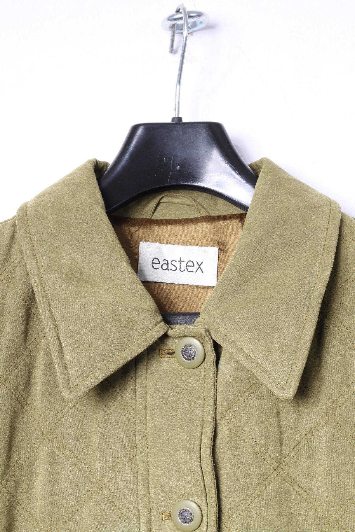 Eastex Womens 14 40 Jacket Quilted Green Buttoned Retro Coat Top
