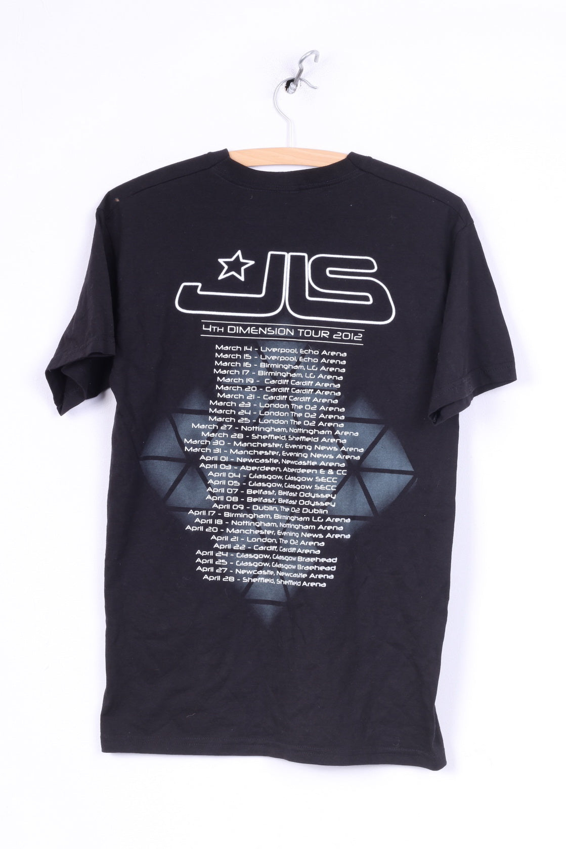 Fruit Of the Loom JLS T-shirt da uomo Graphic Music Band cotone nero 4th Dimension Tour 2012