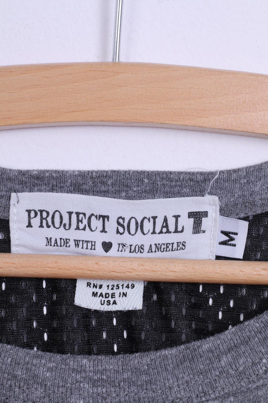 Project Social Chemise M pour femme Stony Creek Grapgic Gris Dos en maille