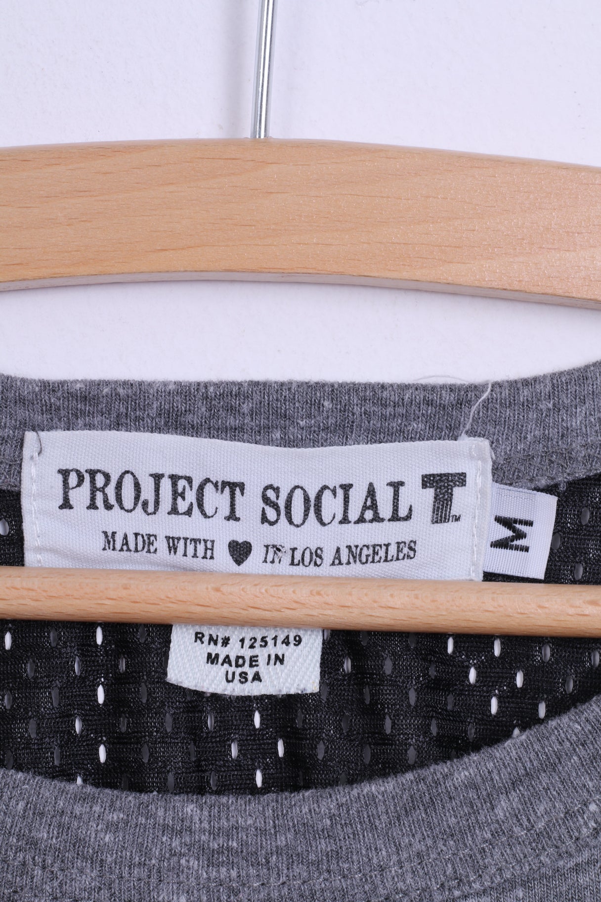 Project Social Chemise M pour femme Stony Creek Grapgic Gris Dos en maille