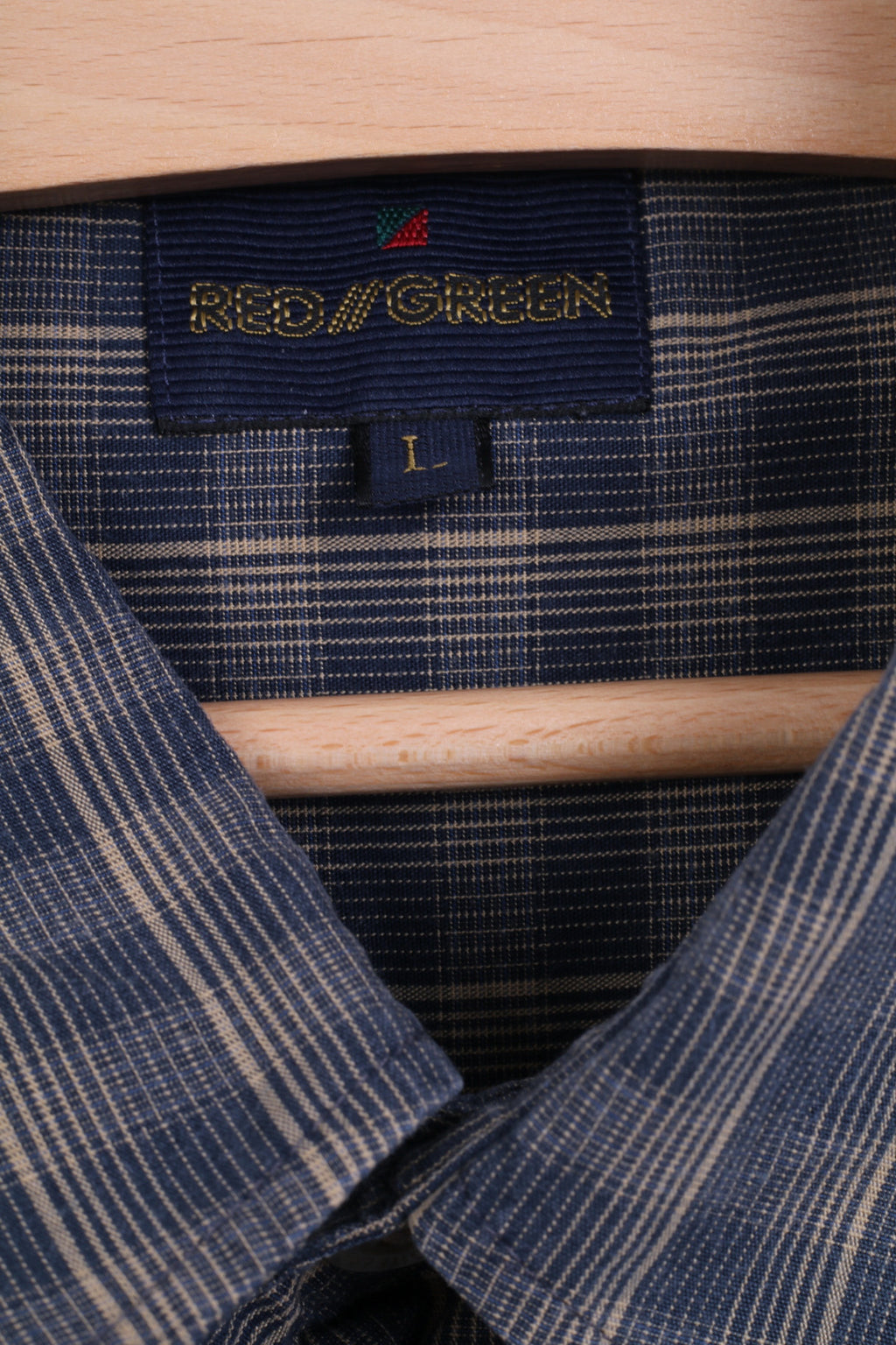 RED GREEN Chemise décontractée pour homme en coton bleu à manches courtes