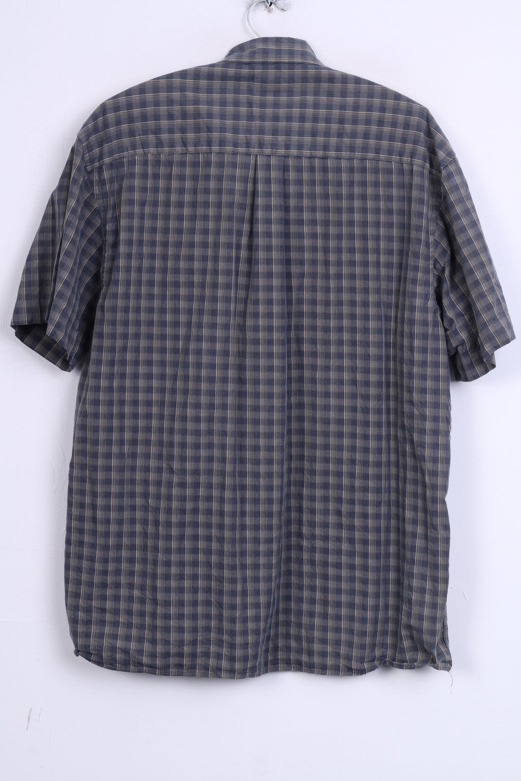 RED GREEN Chemise décontractée pour homme en coton bleu à manches courtes