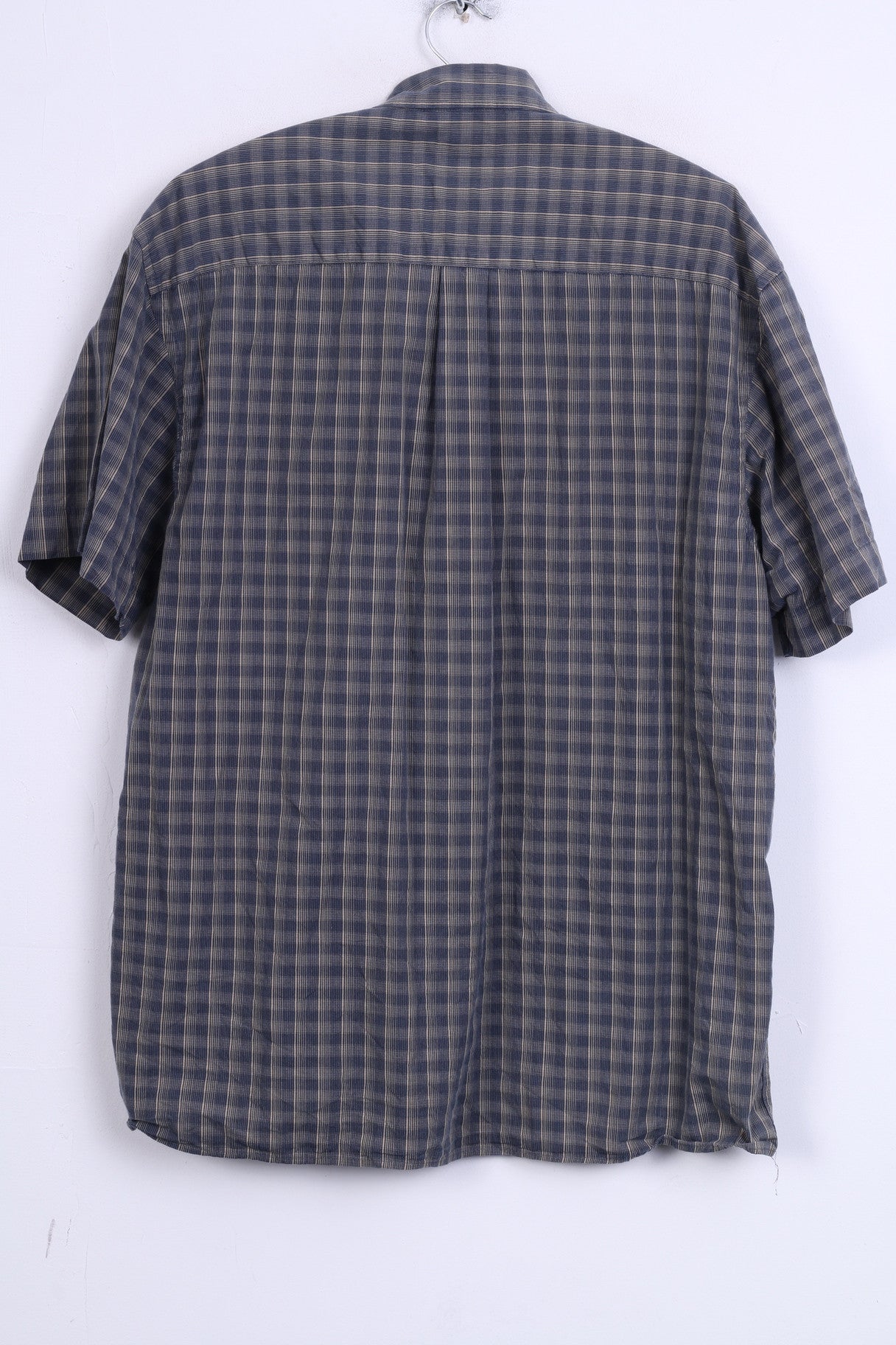 RED GREEN Chemise décontractée pour homme en coton bleu à manches courtes