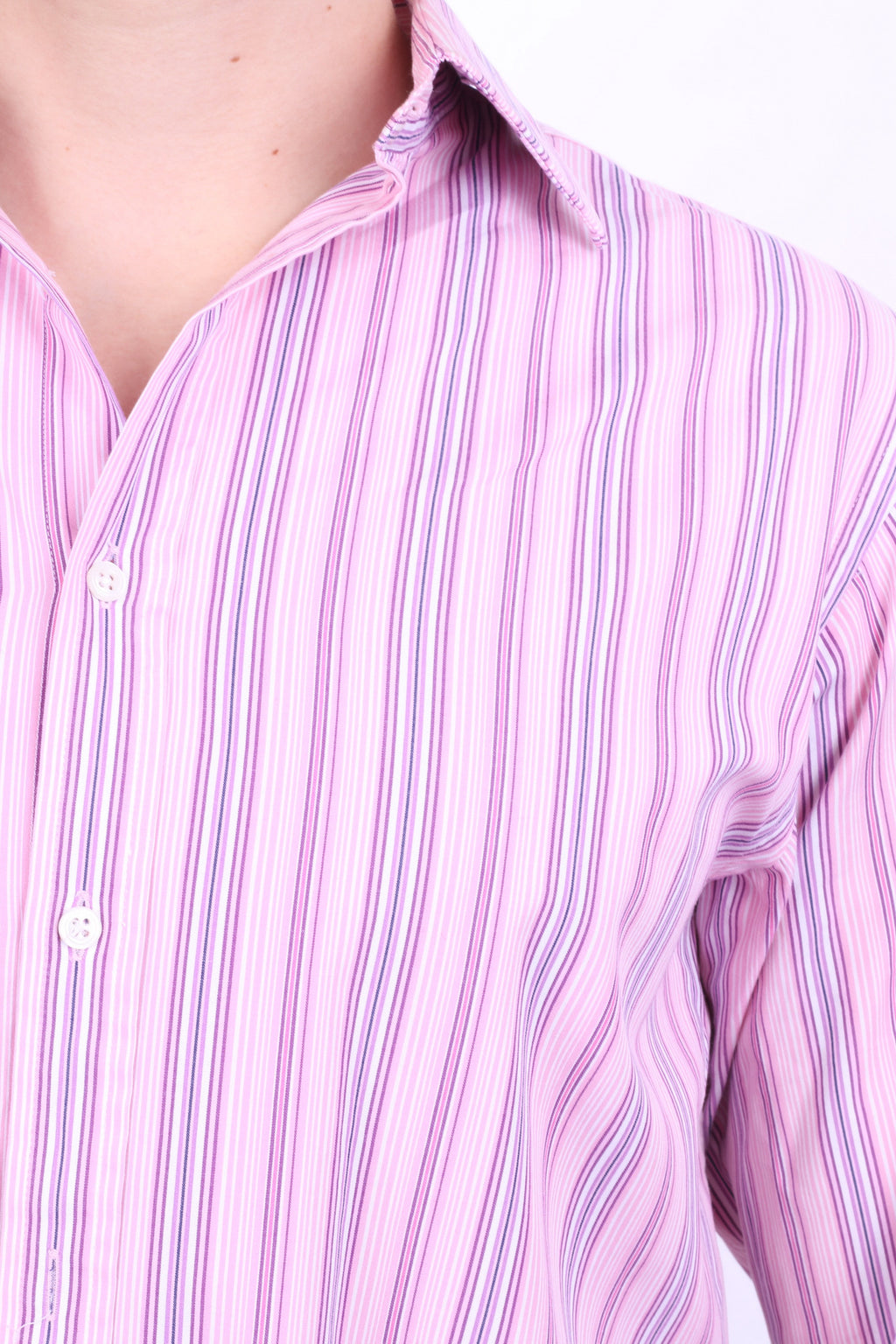 Thomas Pink Jermyn Street Mens 15 33.5 M Casual Shirt Pink Striped Cotton - RetrospectClothes