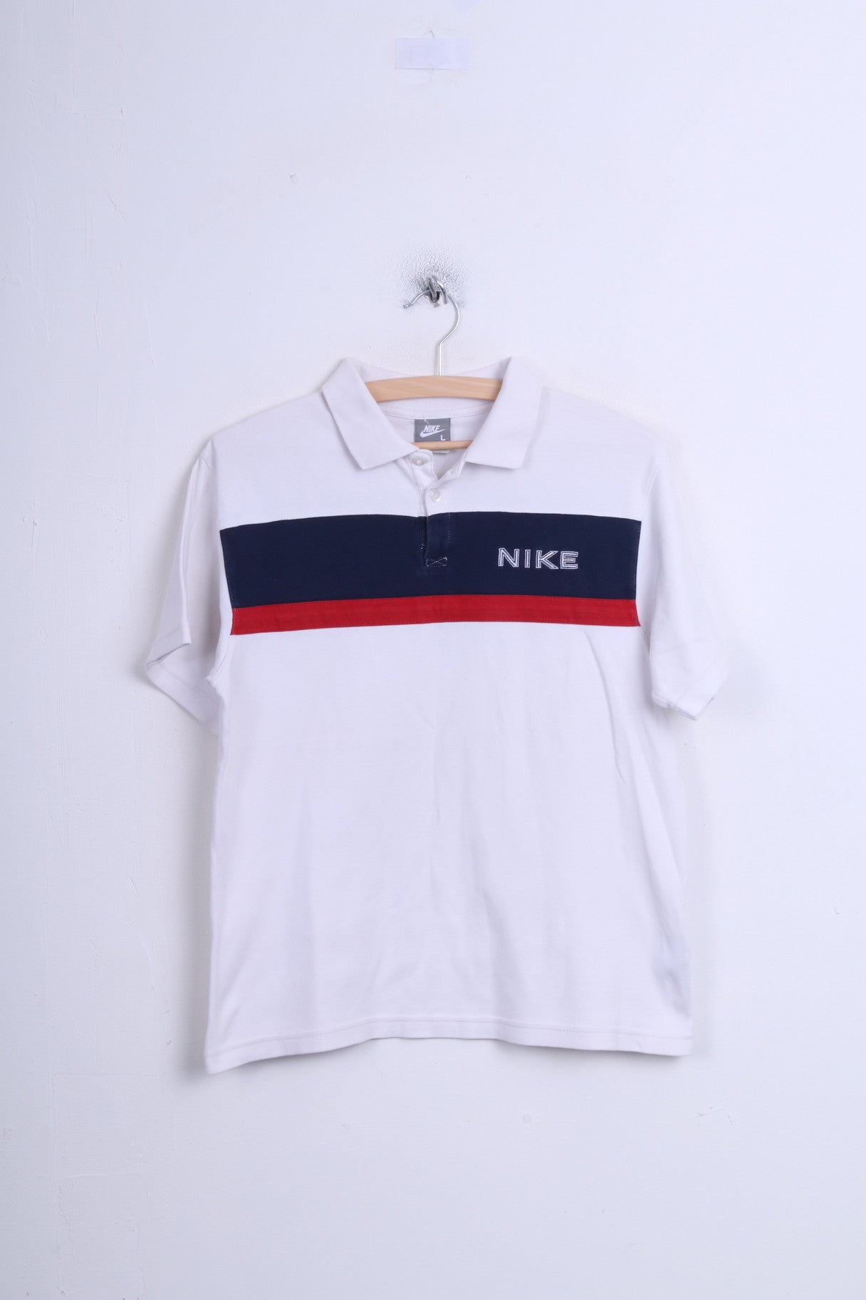 Nike Boys L (152-158)Age12/13 Polo Shirt White Cotton Sport - RetrospectClothes