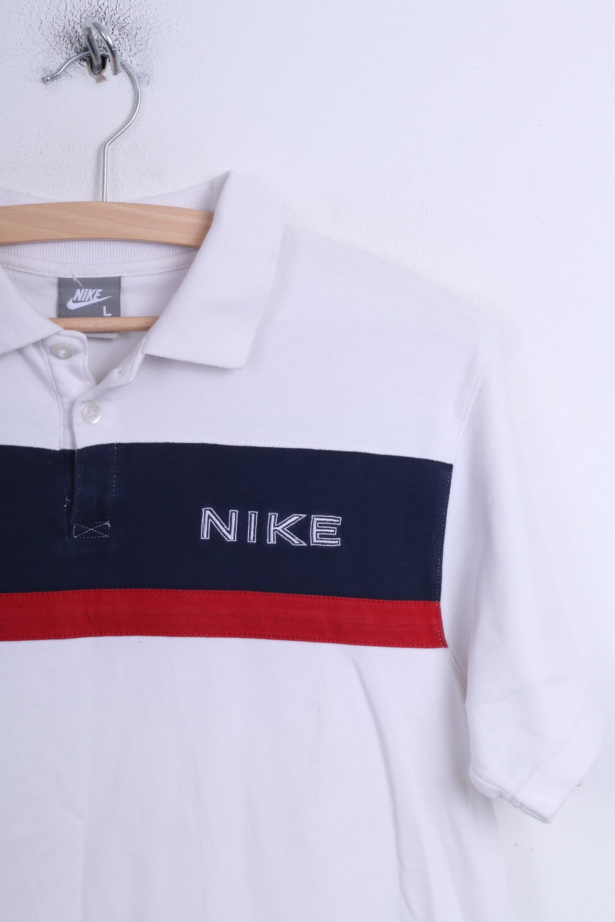 Nike Boys L (152-158)Age12/13 Polo Shirt White Cotton Sport - RetrospectClothes