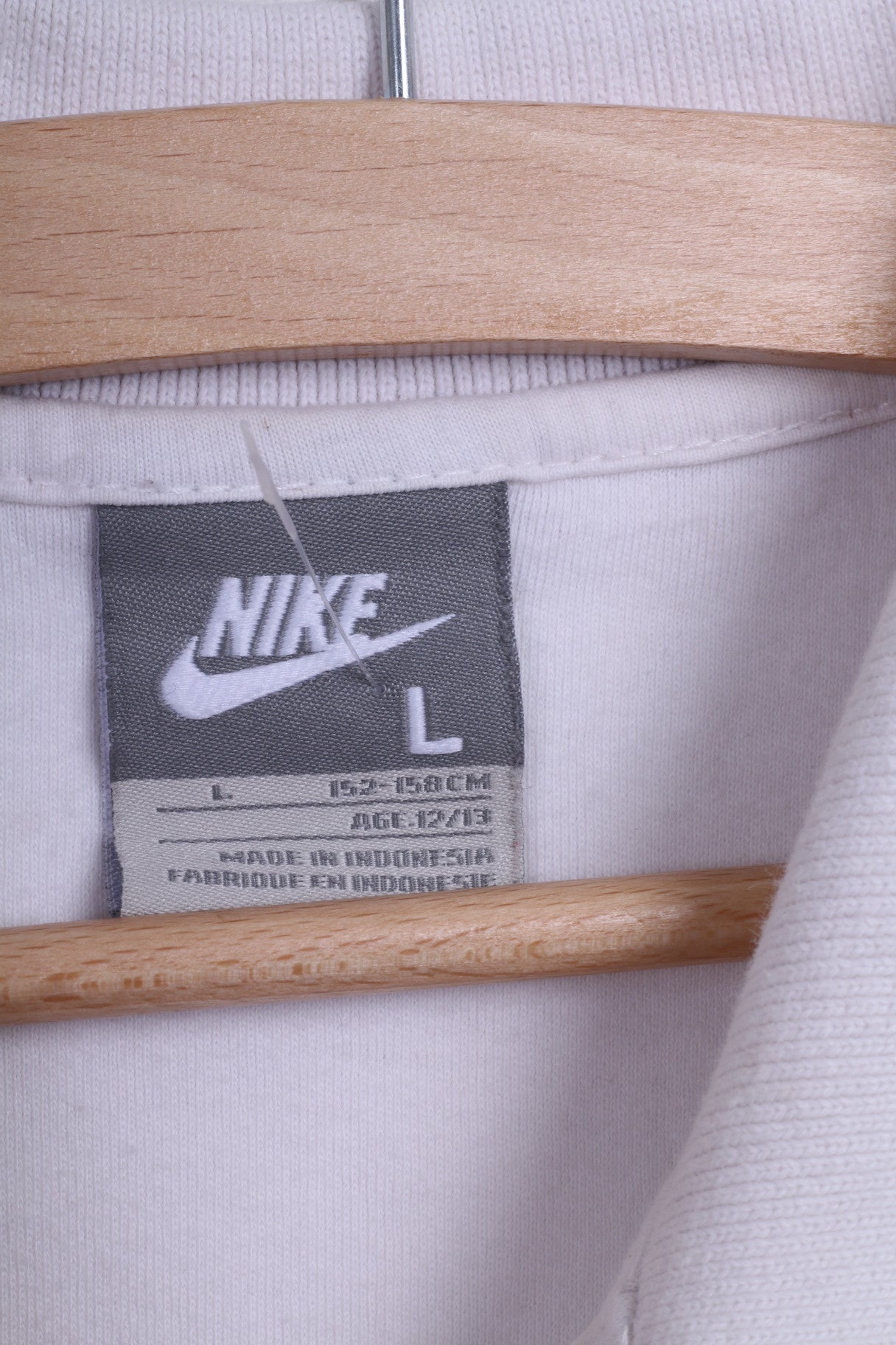 Nike Boys L (152-158)Age12/13 Polo Shirt White Cotton Sport - RetrospectClothes