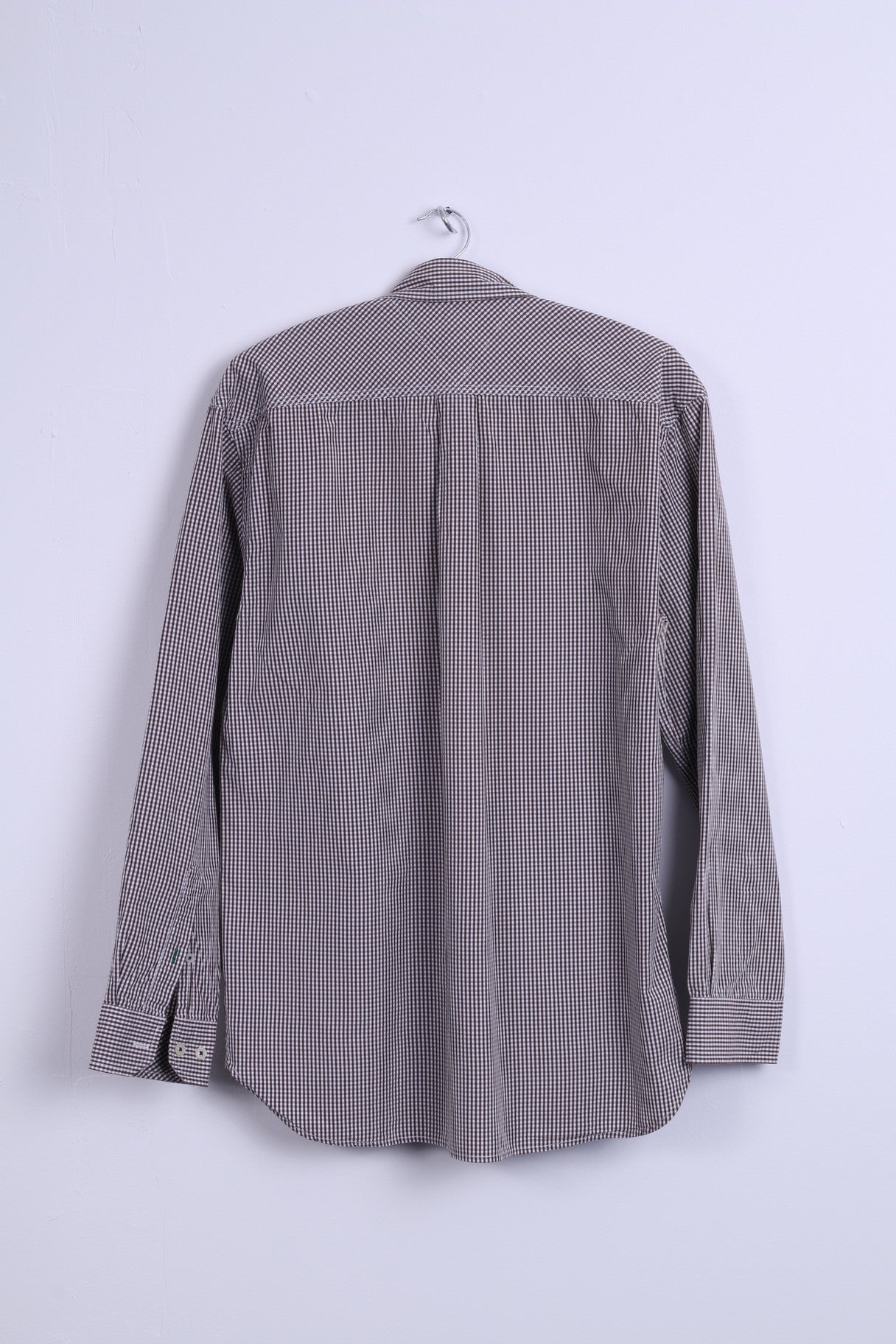 TOMMY HILFIGER Camicia casual da uomo a maniche lunghe con colletto abbottonato marrone a quadri