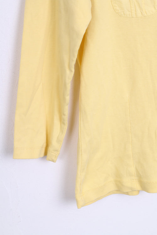 BIBA Womens 1 M Chic Blouse Yellow Collar Lace Up - RetrospectClothes