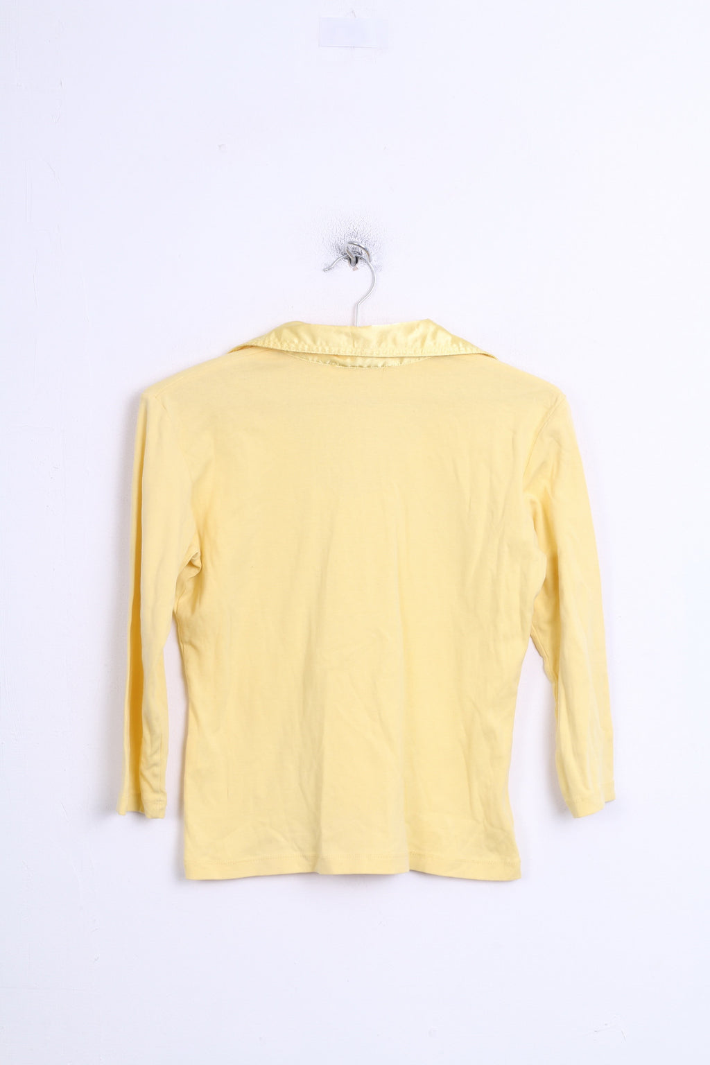 BIBA Womens 1 M Chic Blouse Yellow Collar Lace Up - RetrospectClothes