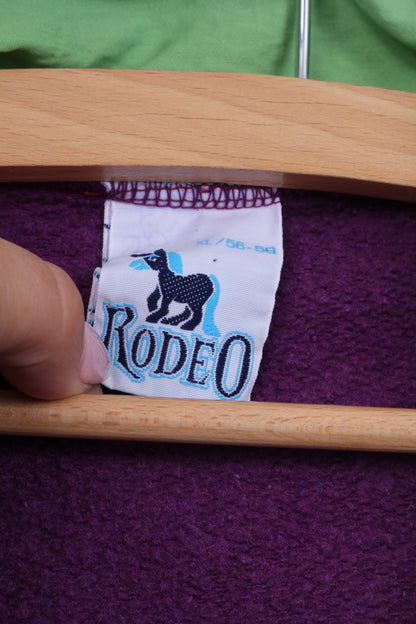 C&amp;A Rodeo Hommes XL 56-58 Sweat Violet Sportswear Top Coton Fermeture Éclair Complète