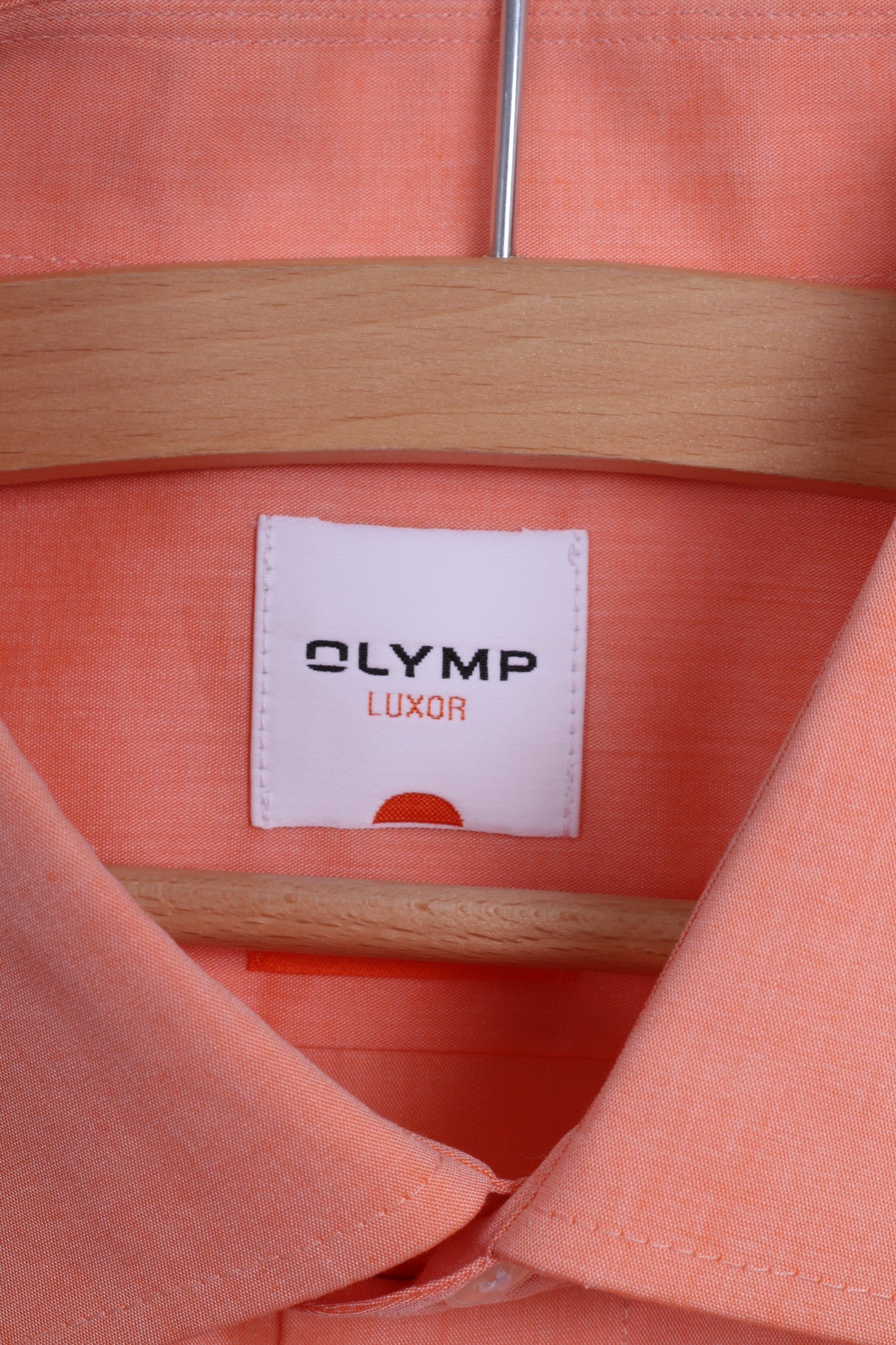 Olymp Mens 16 41 XL Casual Shirt Short Sleeve Orange Cotton Modern Fit