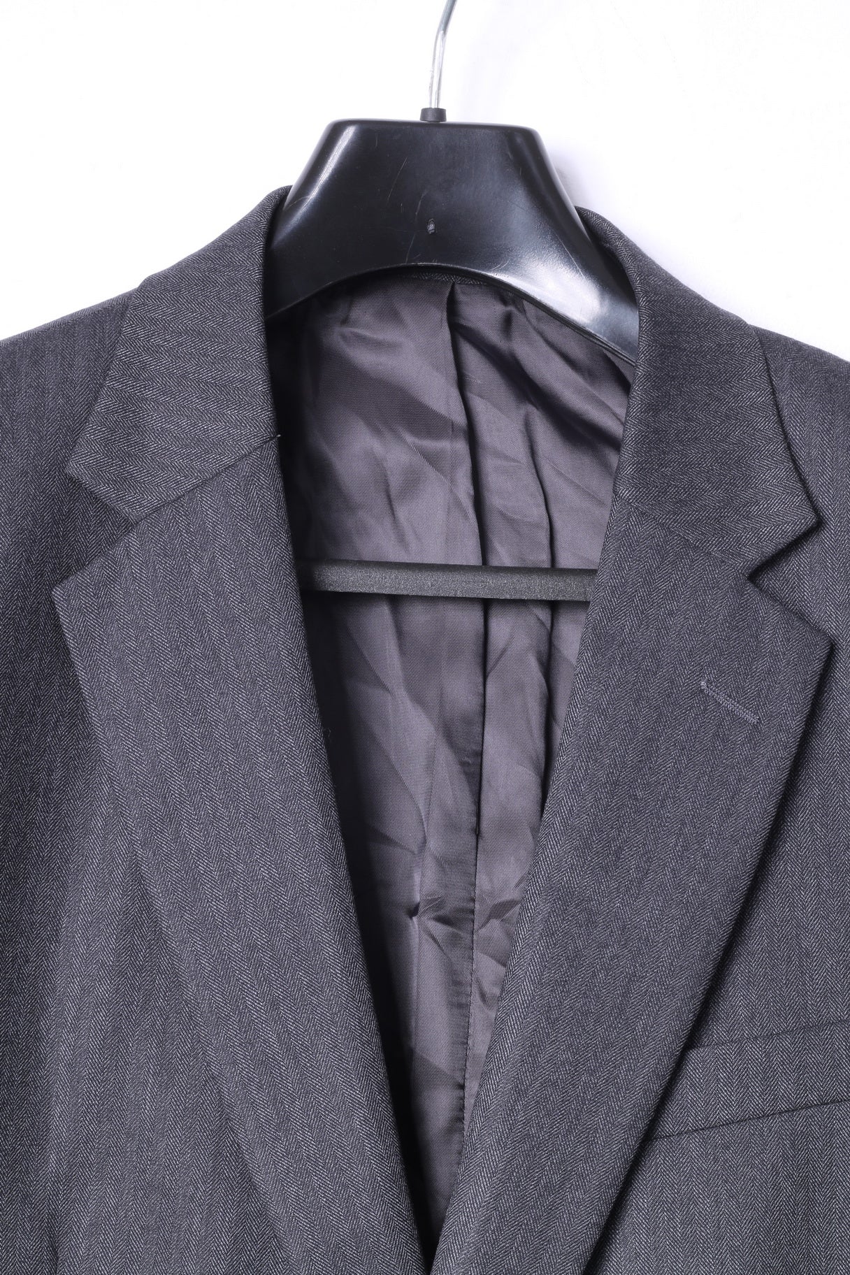 Jaeger Men 42 Blazer Charcoal 100% Wool Mayfair Single Breasted Jacket