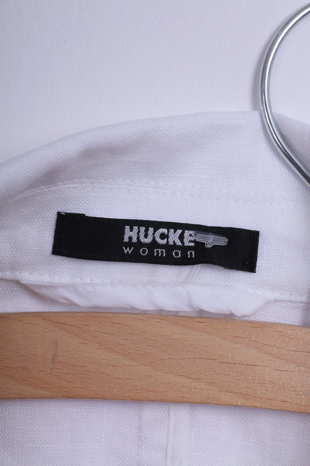 Blazer HUCKE da donna 14 XL con fiori ricamati bianchi, lino monopetto